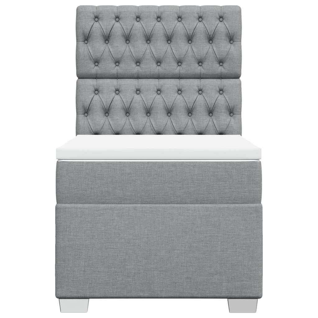 Boxspringbett Mit Matratze Stoff Hellgrau