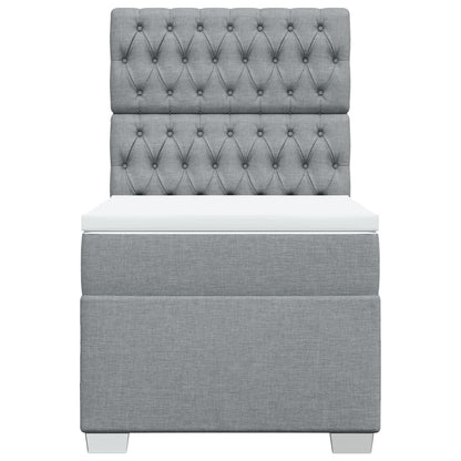 Boxspringbett Mit Matratze Stoff Hellgrau