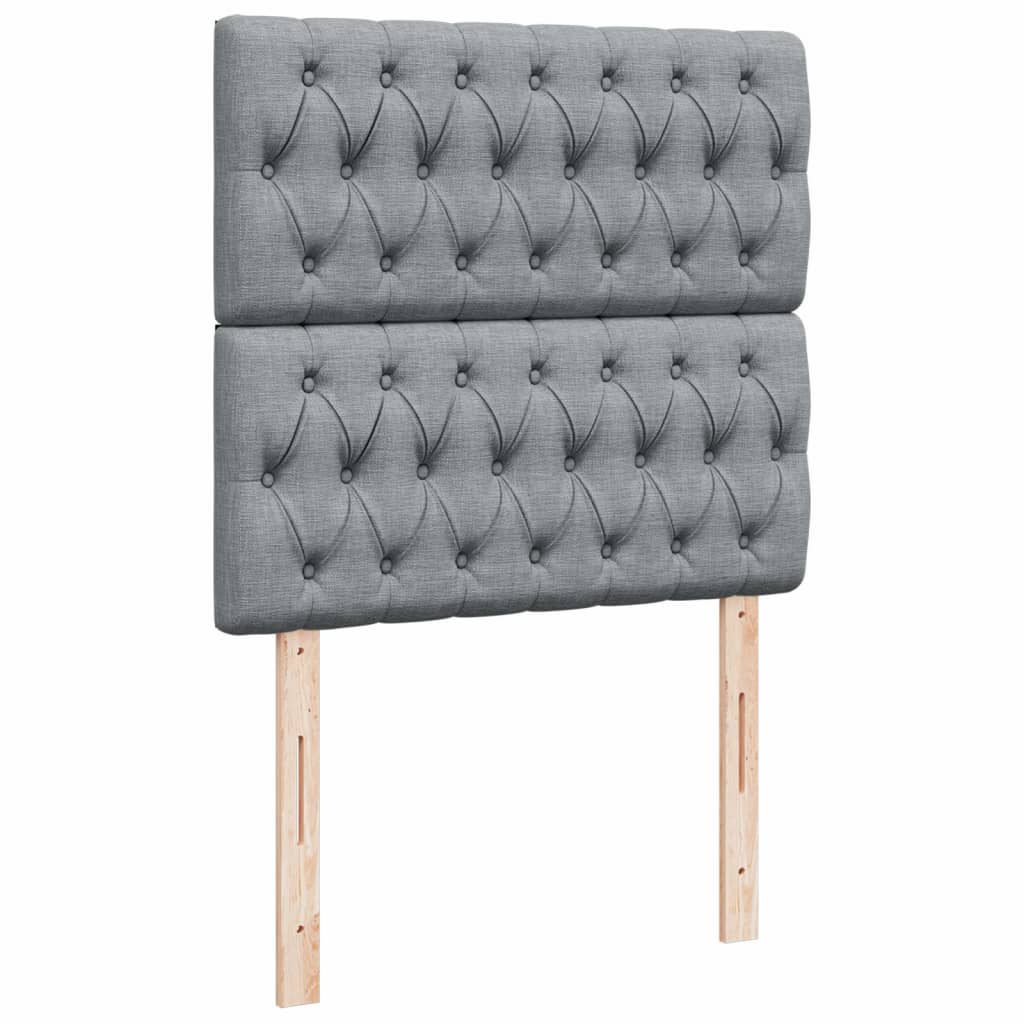 Boxspringbett Mit Matratze Stoff Hellgrau