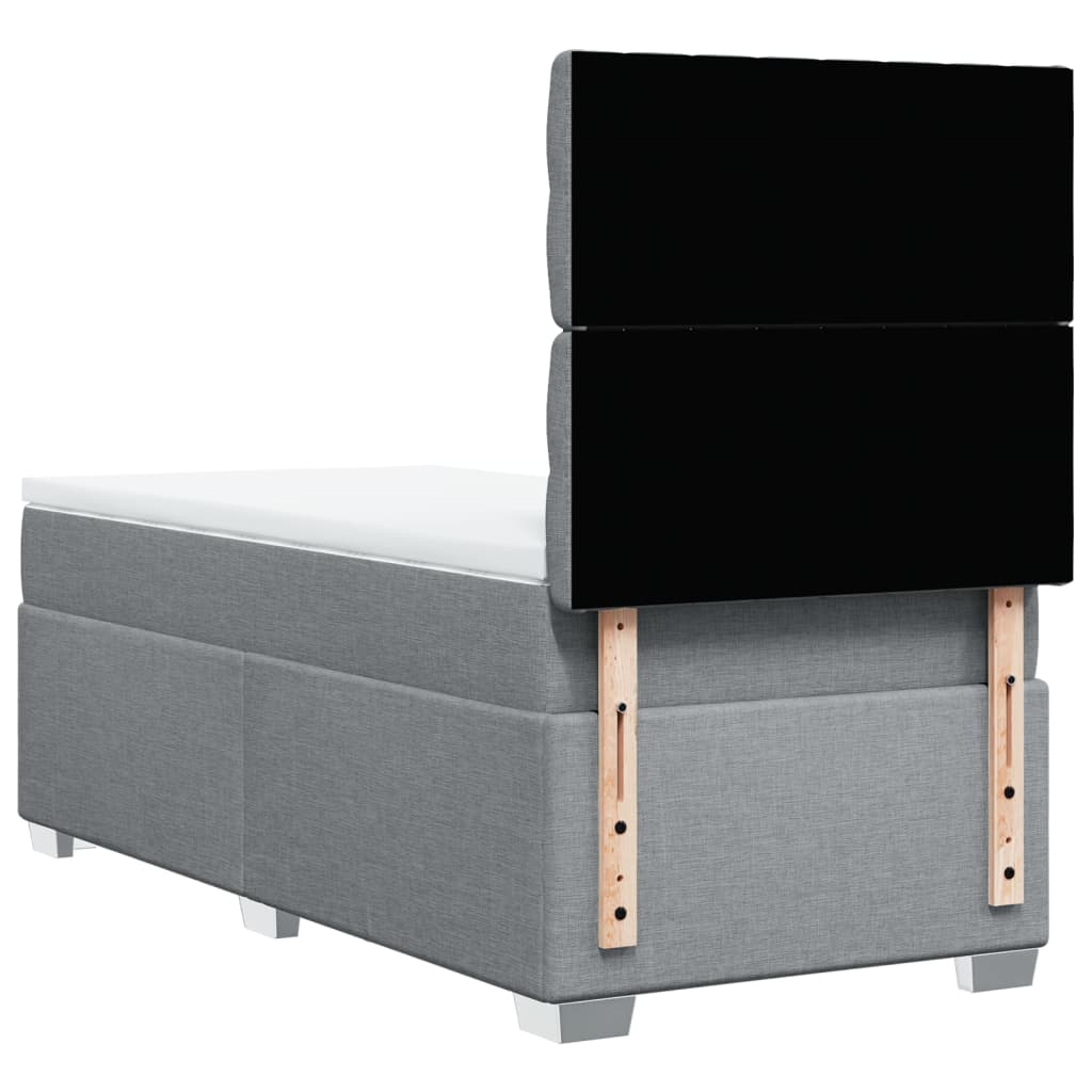 Boxspringbett Mit Matratze Stoff Hellgrau