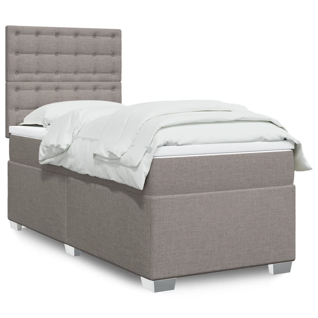 Boxspringbett Mit Matratze Stoff Taupe