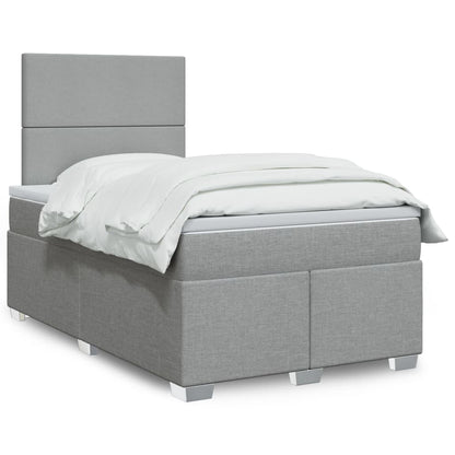 Boxspringbett Mit Matratze Stoff Hellgrau