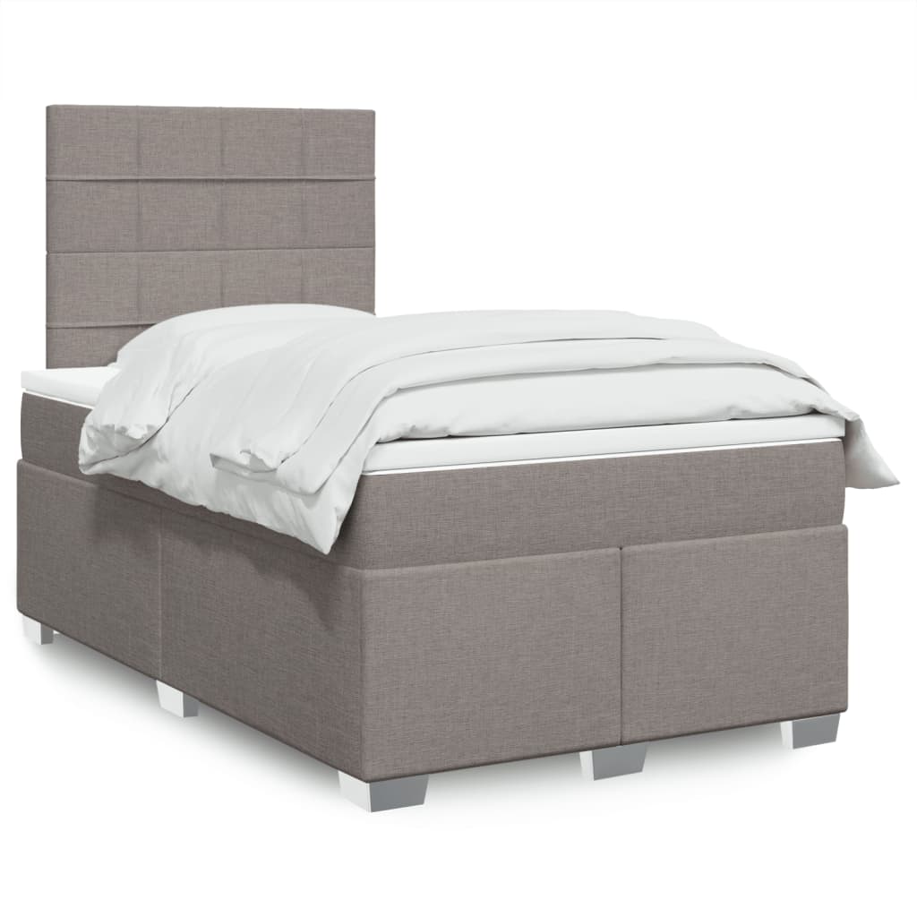 Boxspringbett Mit Matratze Stoff Taupe
