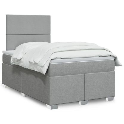 Boxspringbett Mit Matratze Stoff Hellgrau