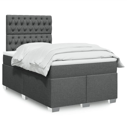 Boxspringbett Mit Matratze Stoff Dunkelgrau
