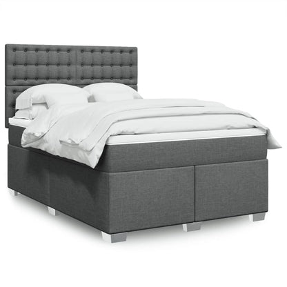 Boxspringbett Mit Matratze Stoff Dunkelgrau