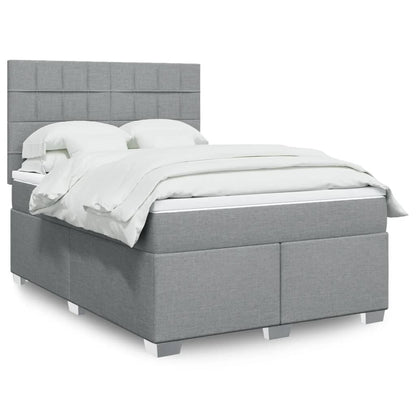 Boxspringbett Mit Matratze Stoff Hellgrau