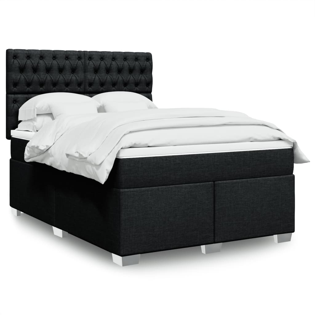 Boxspringbett Mit Matratze Stoff Schwarz