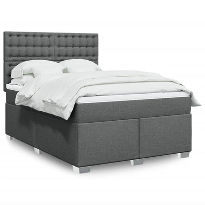 Boxspringbett Mit Matratze Stoff Dunkelgrau
