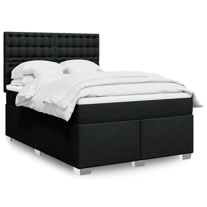 Boxspringbett Mit Matratze Stoff Schwarz