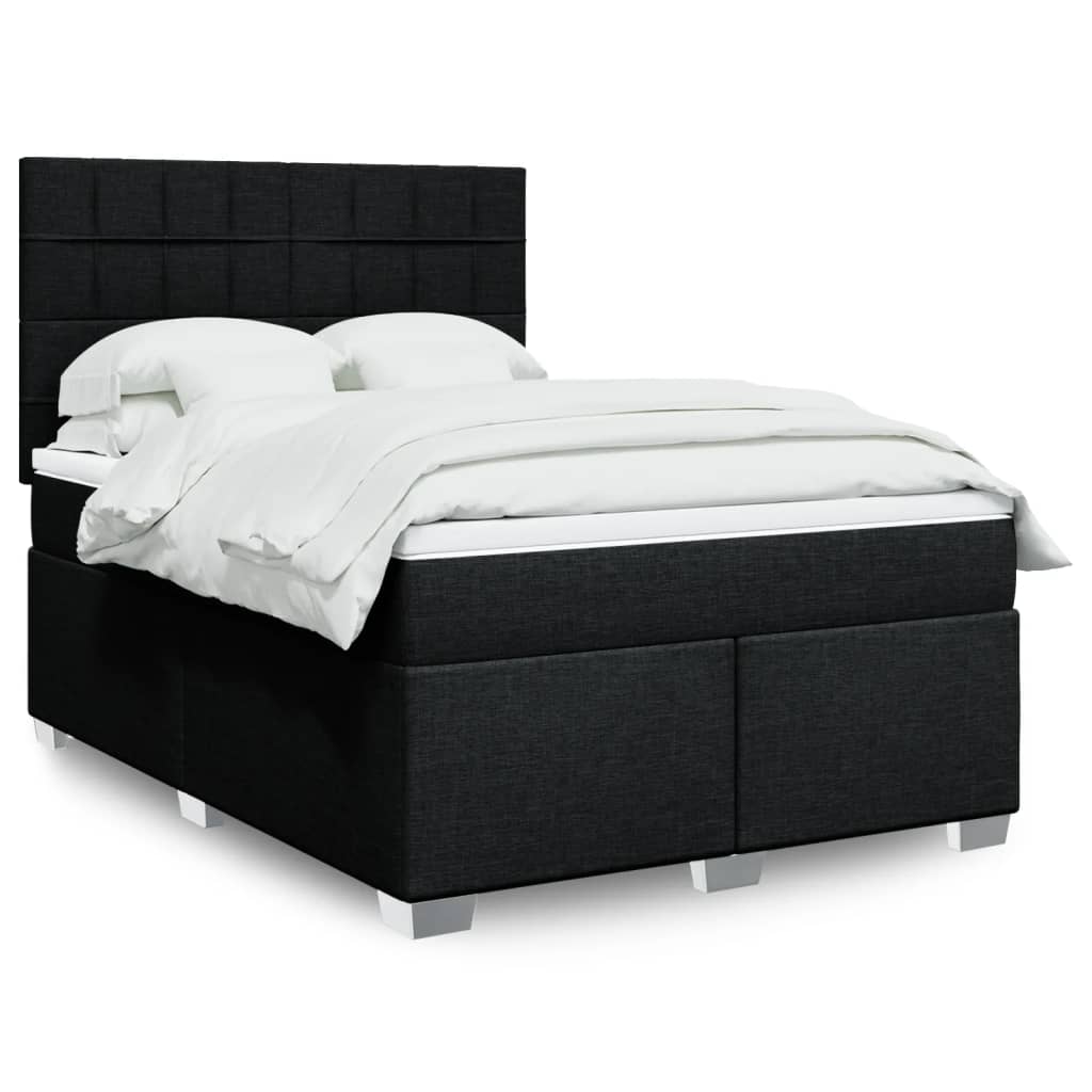 Boxspringbett Mit Matratze Stoff Schwarz