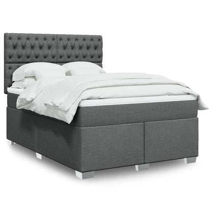 Boxspringbett Mit Matratze Stoff Dunkelgrau