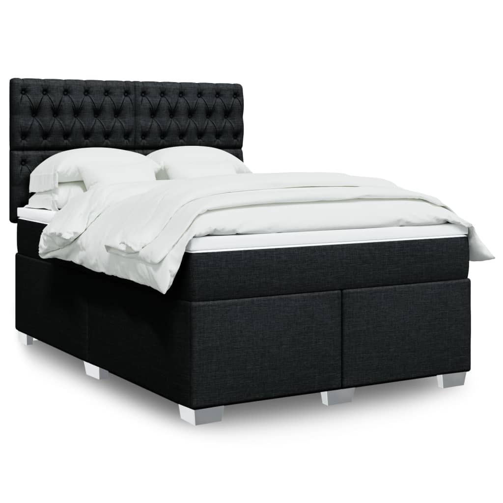 Boxspringbett Mit Matratze Stoff Schwarz