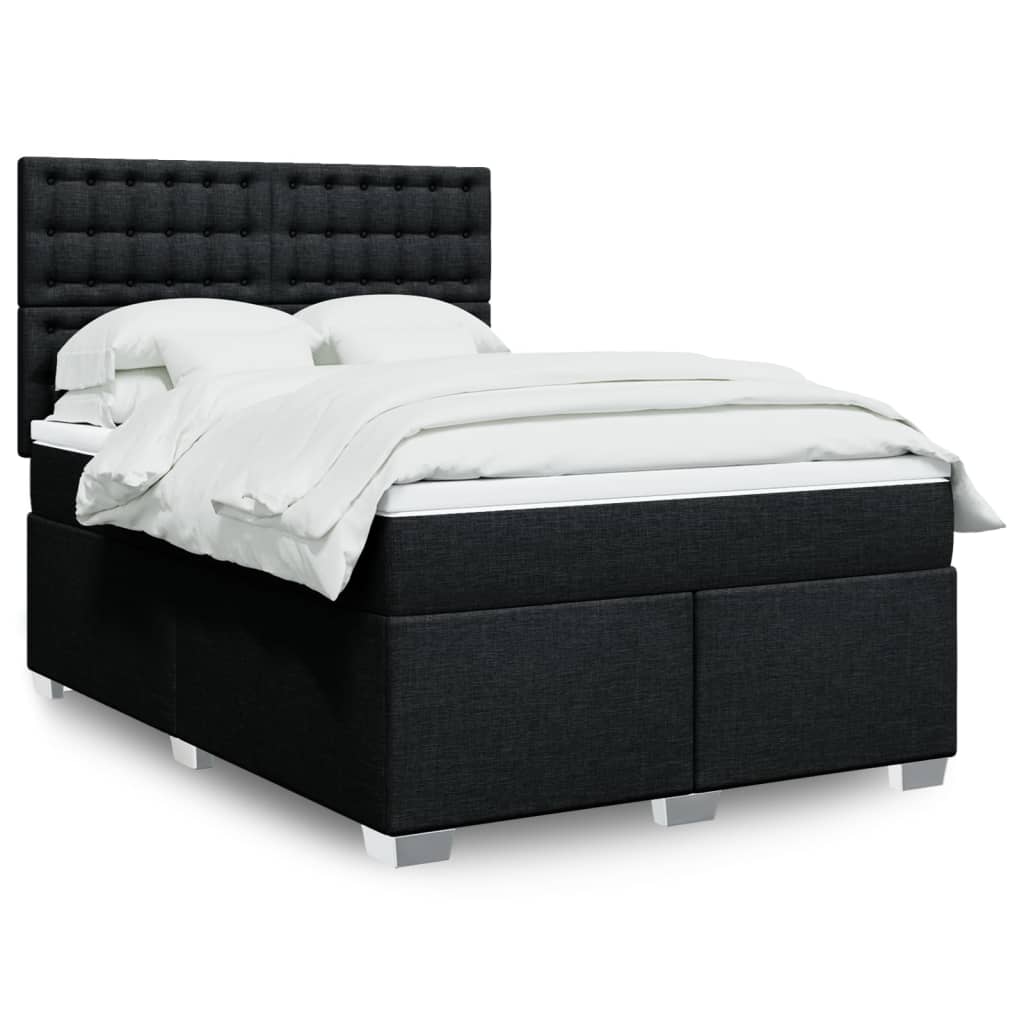 Boxspringbett Mit Matratze Stoff Schwarz
