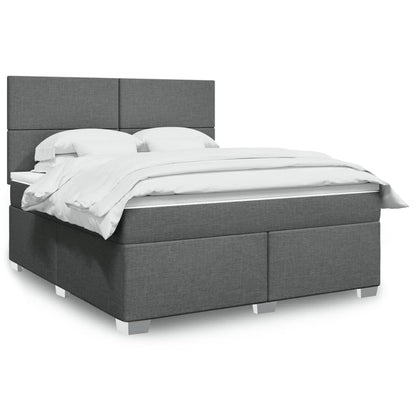 Boxspringbett Mit Matratze Stoff Dunkelgrau