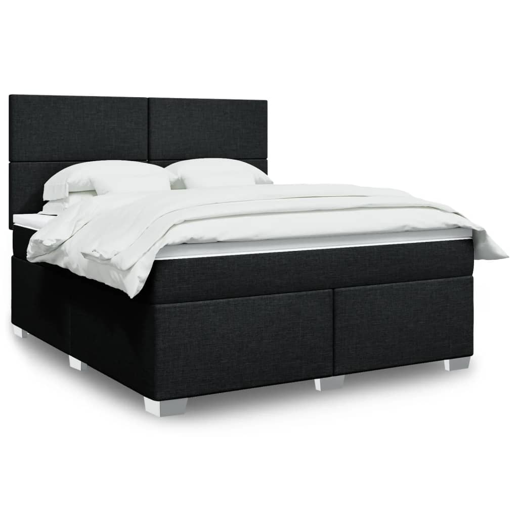 Boxspringbett Mit Matratze Stoff Schwarz