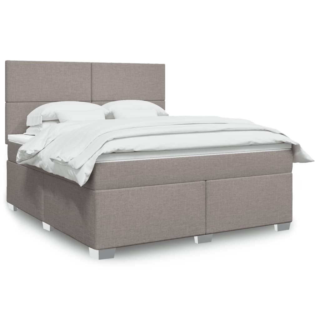 Boxspringbett Mit Matratze Stoff Taupe