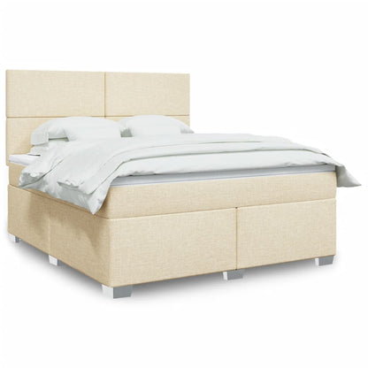 Boxspringbett Mit Matratze Stoff Creme