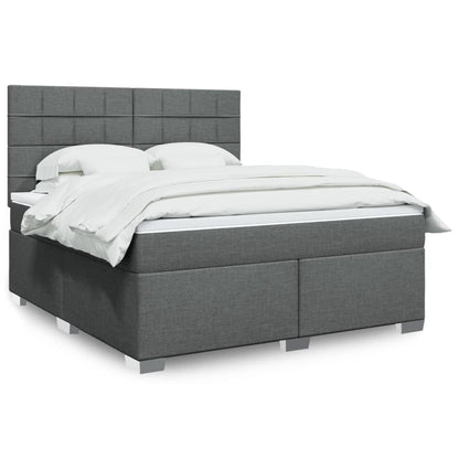 Boxspringbett Mit Matratze Stoff Dunkelgrau