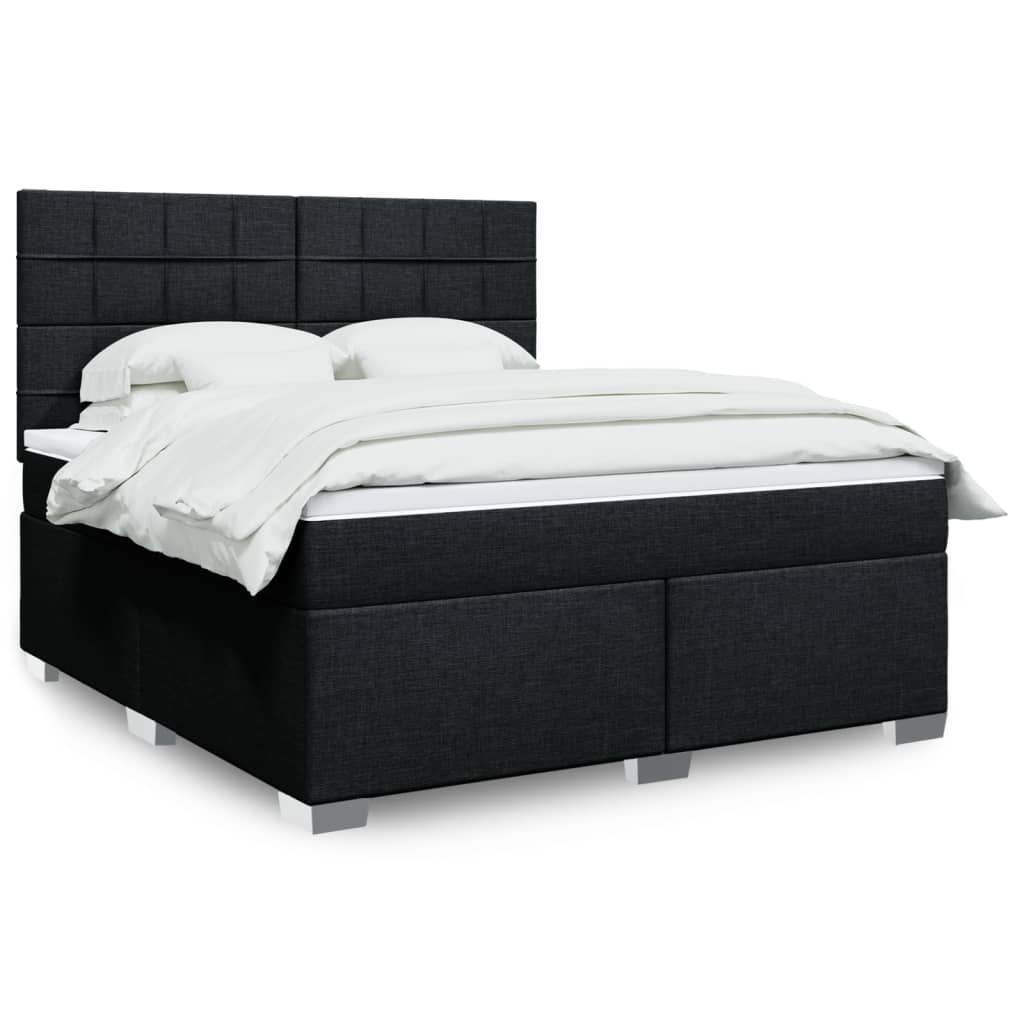 Boxspringbett Mit Matratze Stoff Schwarz