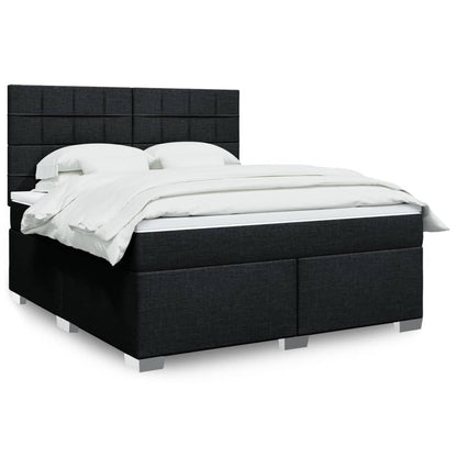 Boxspringbett Mit Matratze Stoff Schwarz