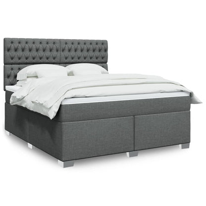Boxspringbett Mit Matratze Stoff Dunkelgrau