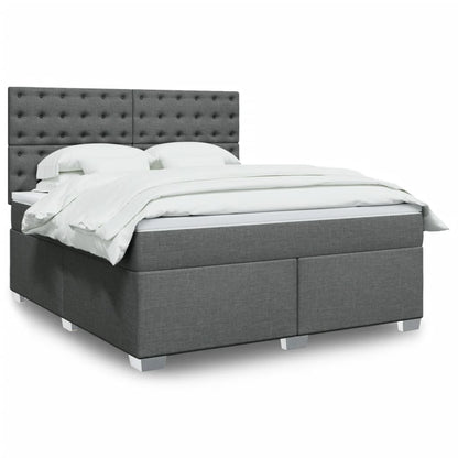 Boxspringbett Mit Matratze Stoff Dunkelgrau