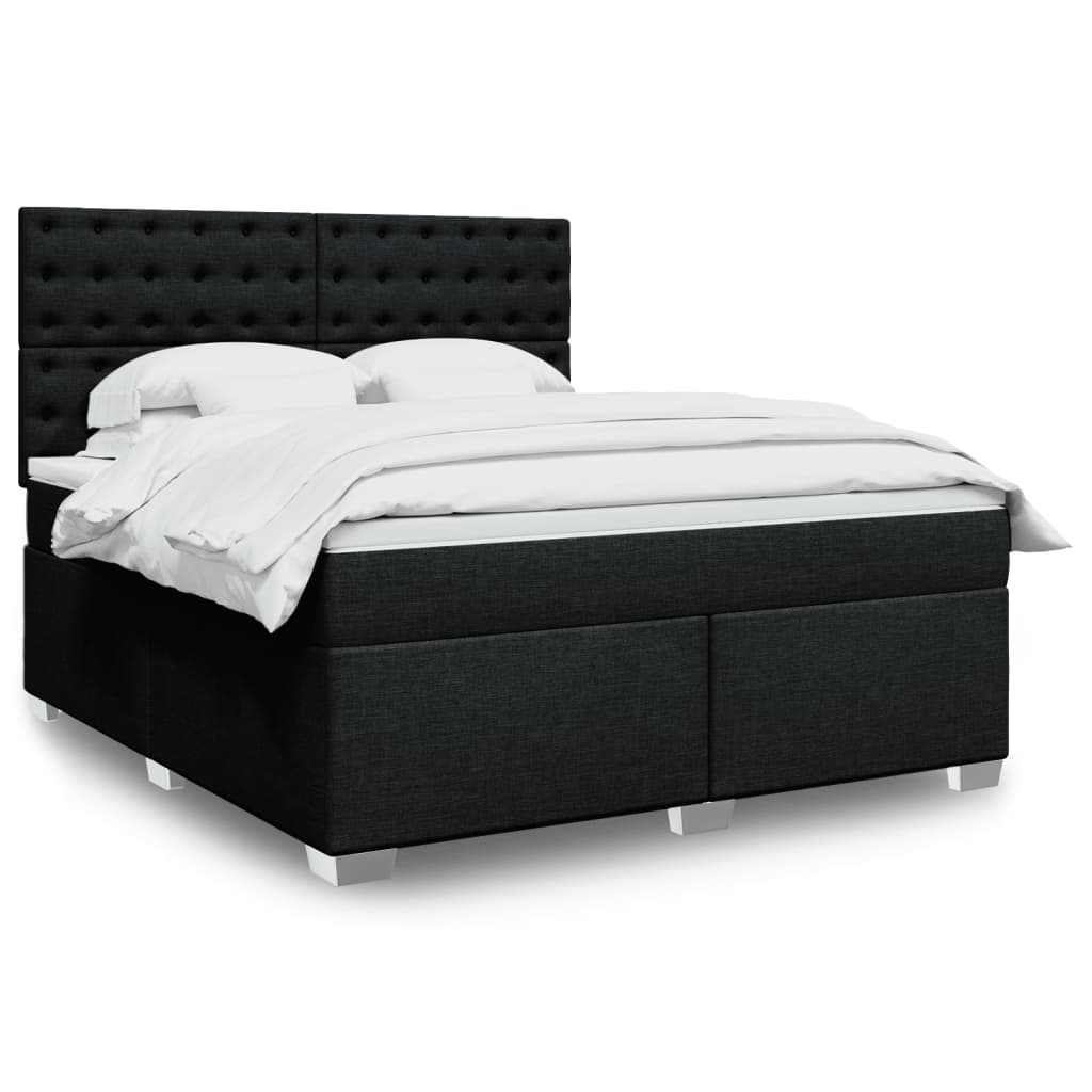 Boxspringbett Mit Matratze Stoff Schwarz