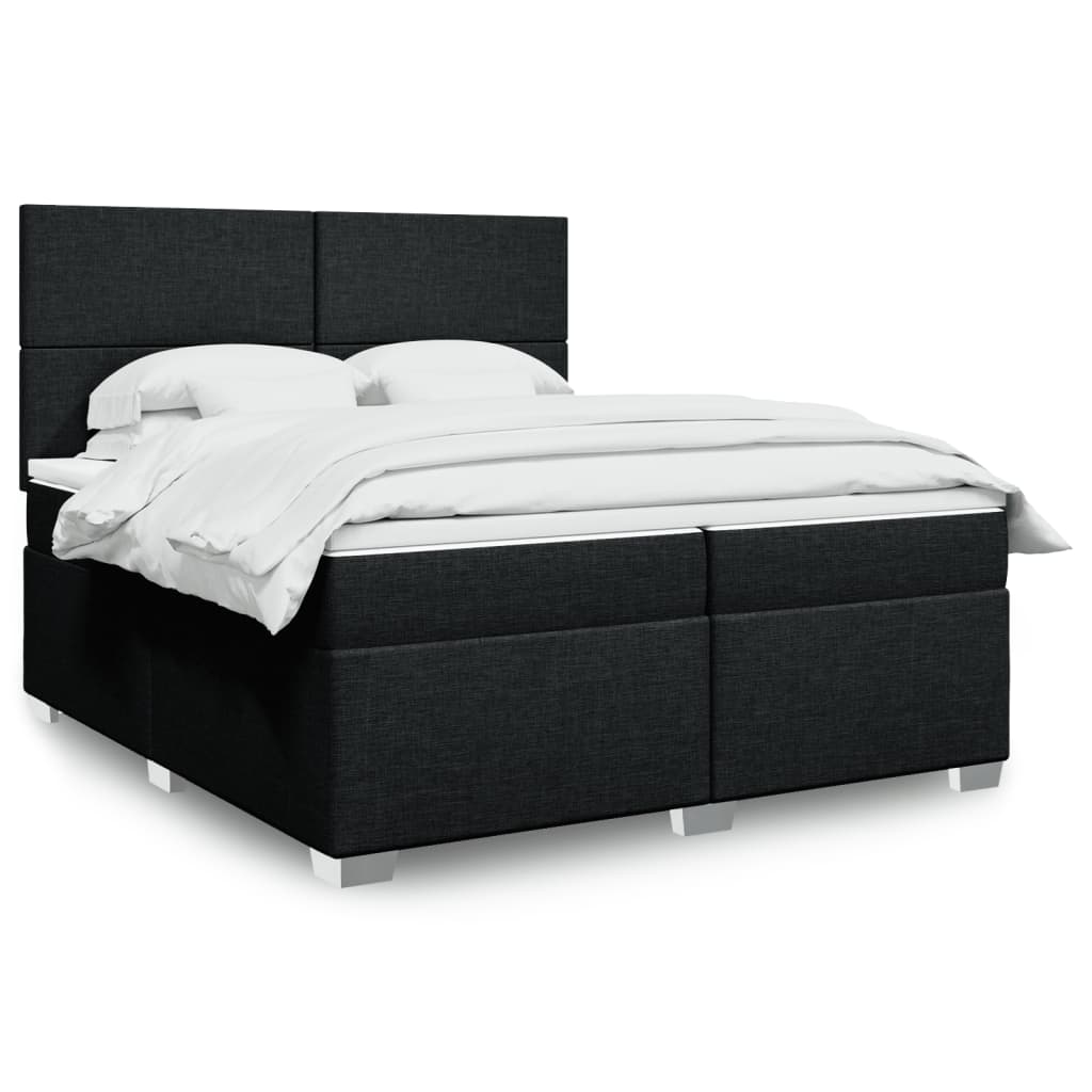 Boxspringbett Mit Matratze Stoff Schwarz