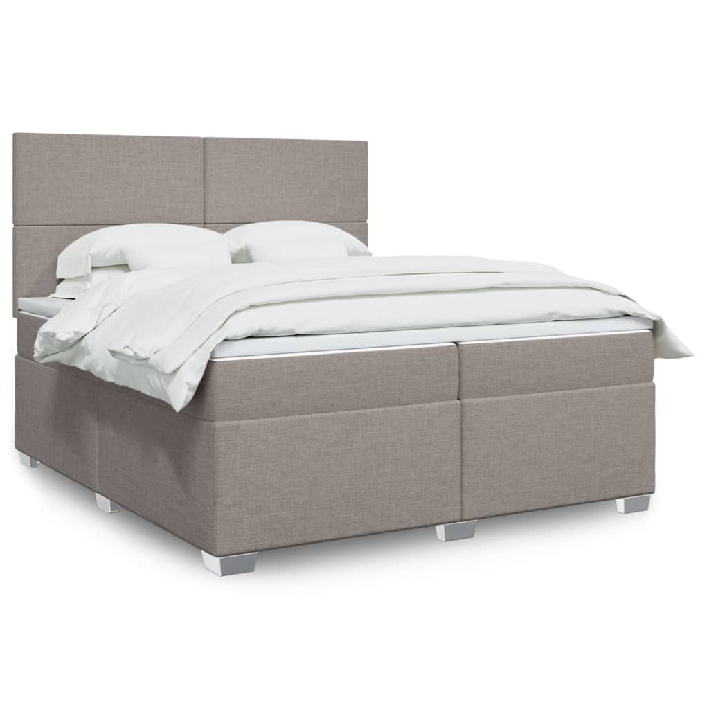 Boxspringbett Mit Matratze Stoff Taupe