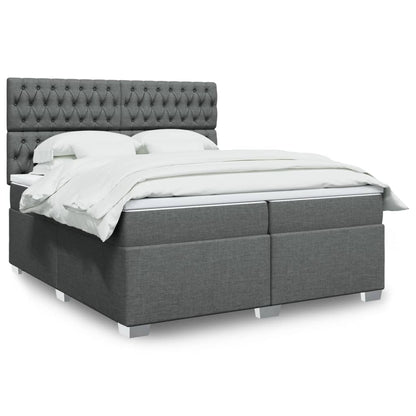 Boxspringbett Mit Matratze Stoff Dunkelgrau