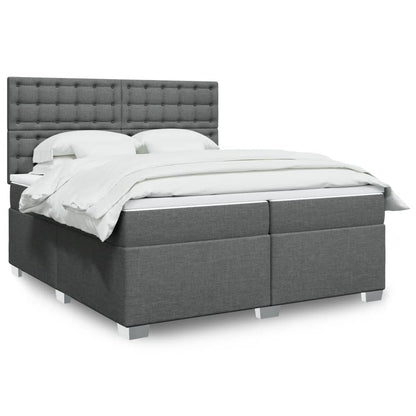 Boxspringbett Mit Matratze Stoff Dunkelgrau