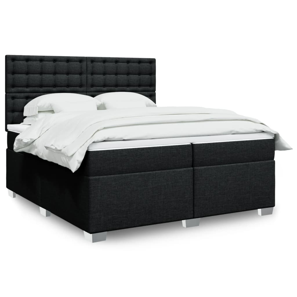 Boxspringbett Mit Matratze Stoff Schwarz