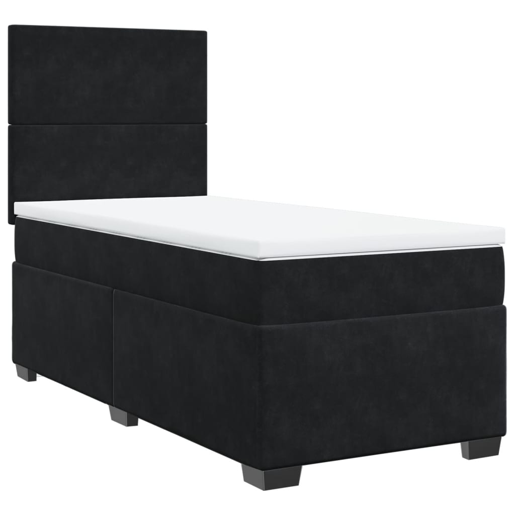 Boxspringbett Mit Matratze Samt Schwarz