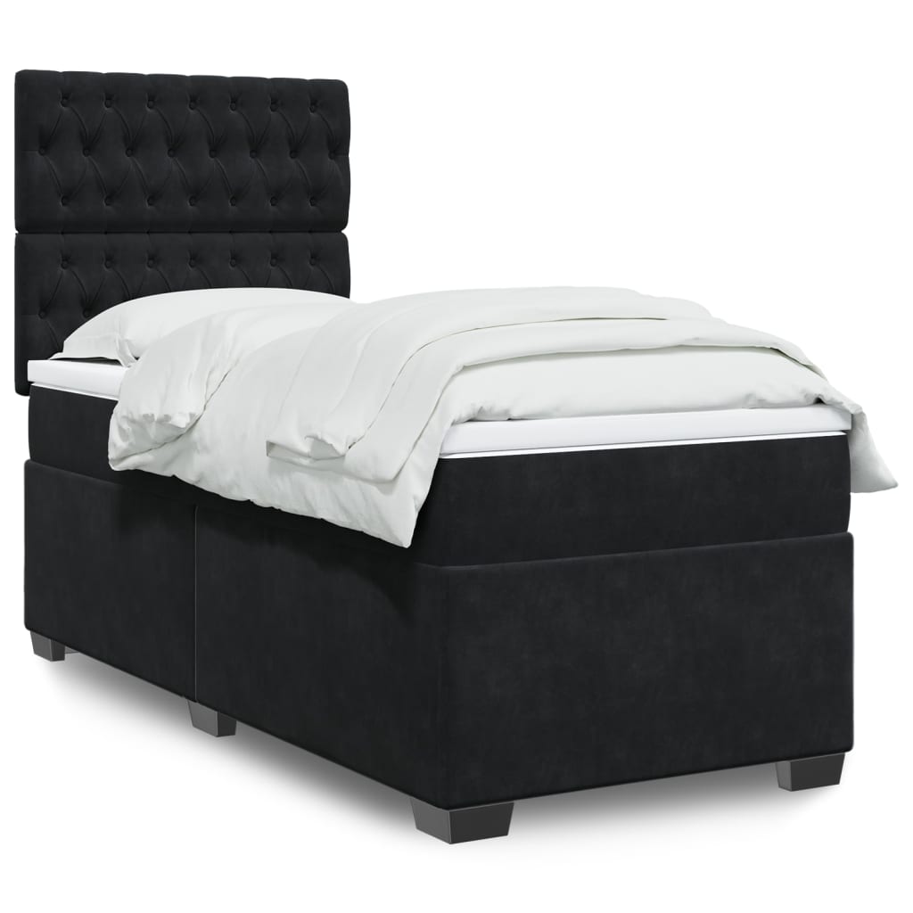 Boxspringbett Mit Matratze Samt Schwarz