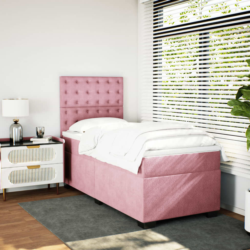 Boxspringbett Mit Matratze Samt Rosa