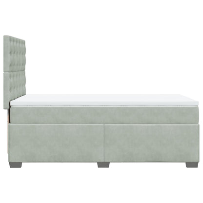 Boxspringbett Mit Matratze Samt Hellgrau