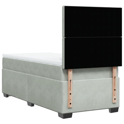 Boxspringbett Mit Matratze Samt Hellgrau