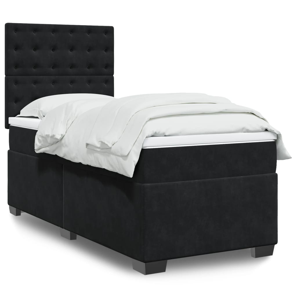 Boxspringbett Mit Matratze Samt Schwarz