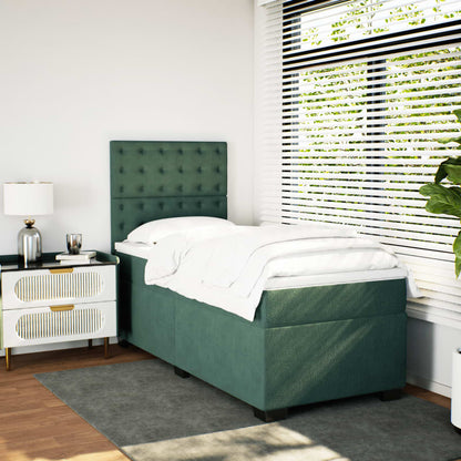 Boxspringbett Mit Matratze Samt Dunkelgrün