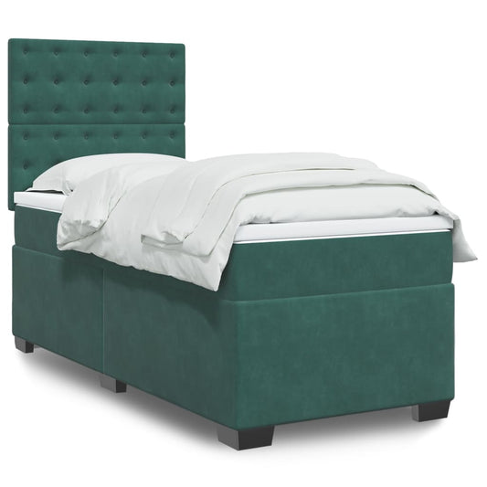 Boxspringbett Mit Matratze Samt Dunkelgrün