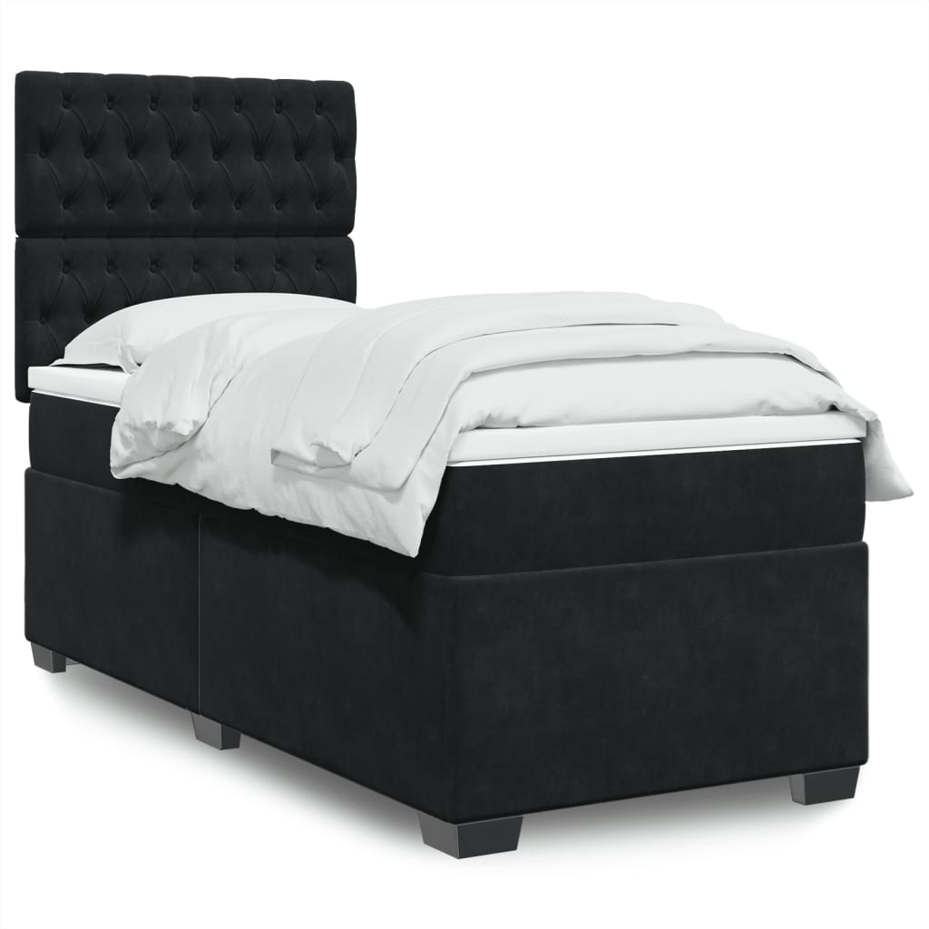 Boxspringbett Mit Matratze Samt Schwarz