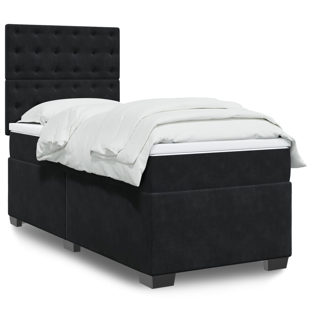 Boxspringbett Mit Matratze Samt Schwarz