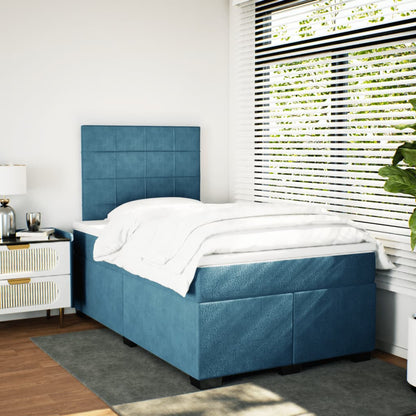 Boxspringbett Mit Matratze Samt Blau