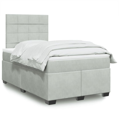 Boxspringbett Mit Matratze Samt Hellgrau