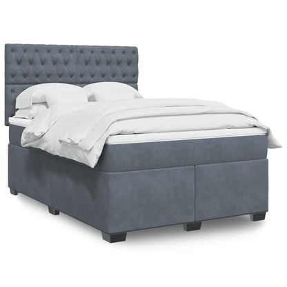 Boxspringbett Mit Matratze Samt Dunkelgrau