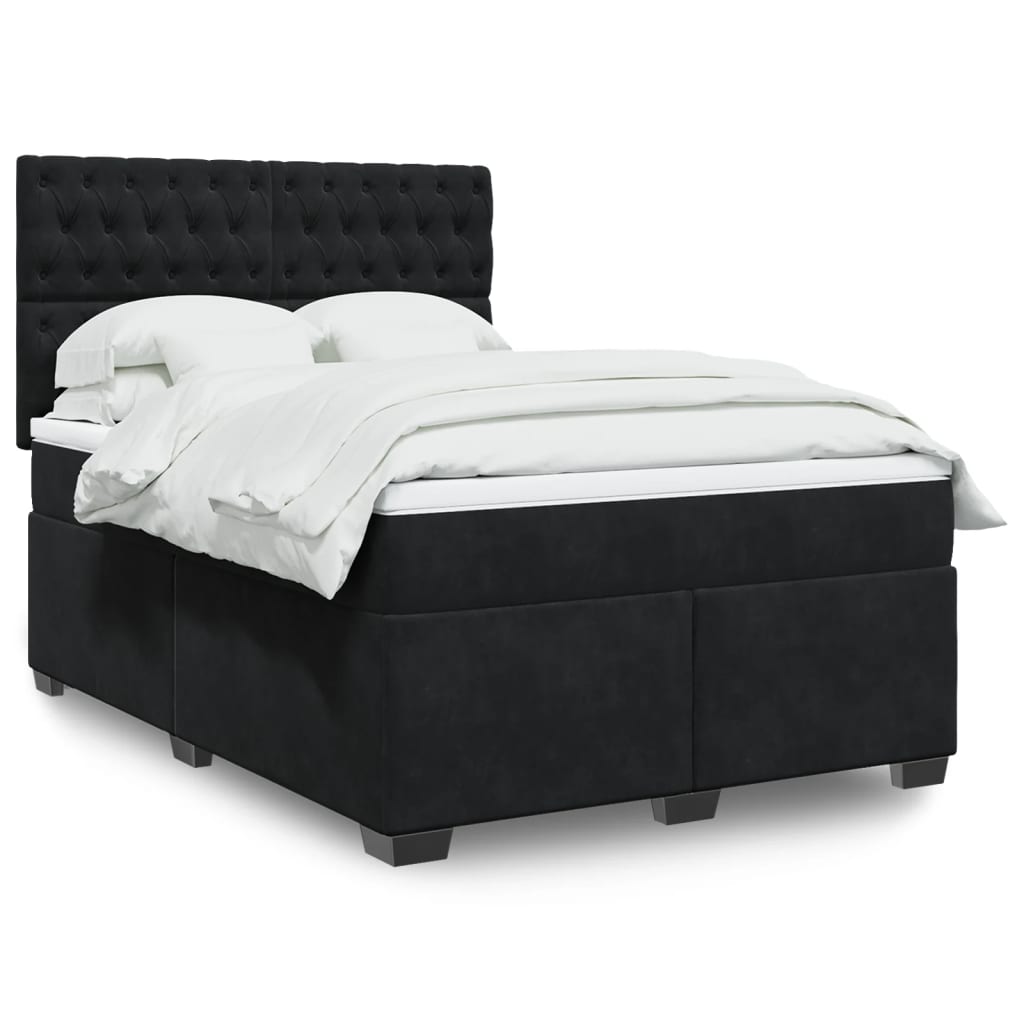 Boxspringbett Mit Matratze Samt Schwarz