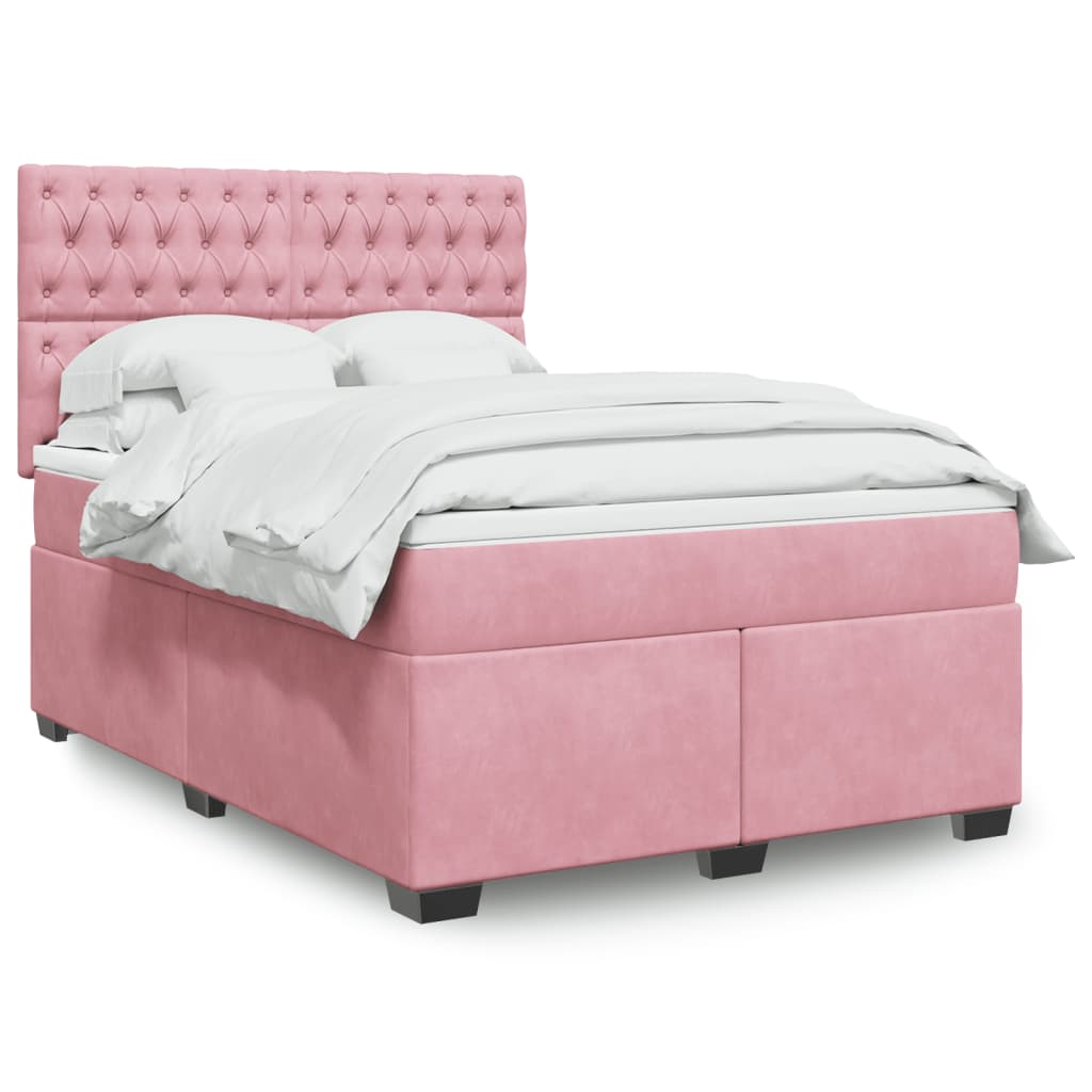 Boxspringbett Mit Matratze Samt Rosa