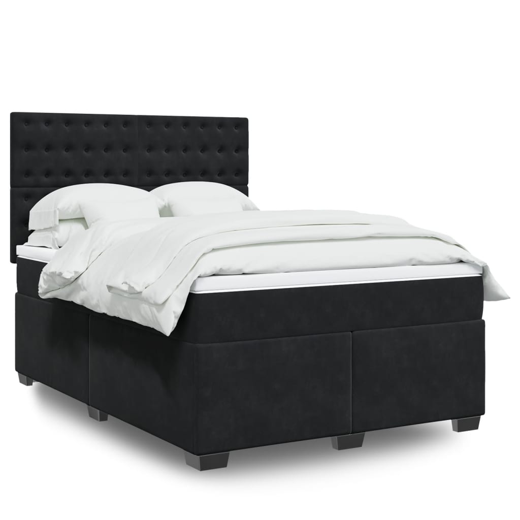 Boxspringbett Mit Matratze Samt Schwarz