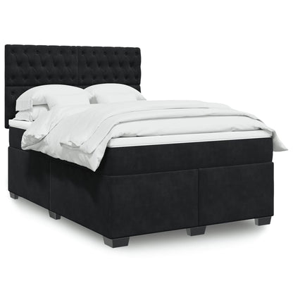 Boxspringbett Mit Matratze Samt Schwarz